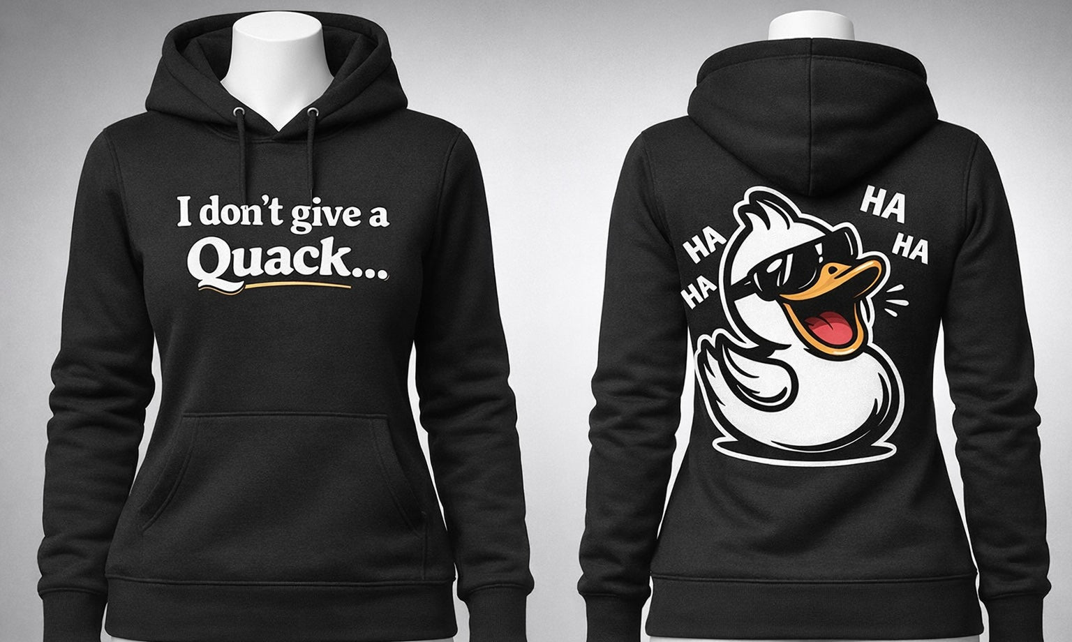 Ladies " I don't give a Quack" Hoodie