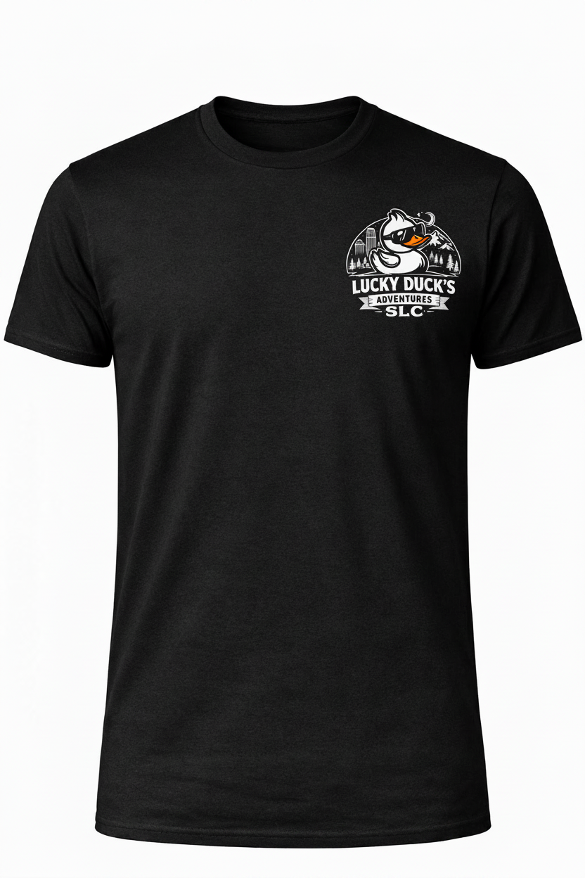 Mens "Lucky Ducks Adventure" Small Logo T-Shirt